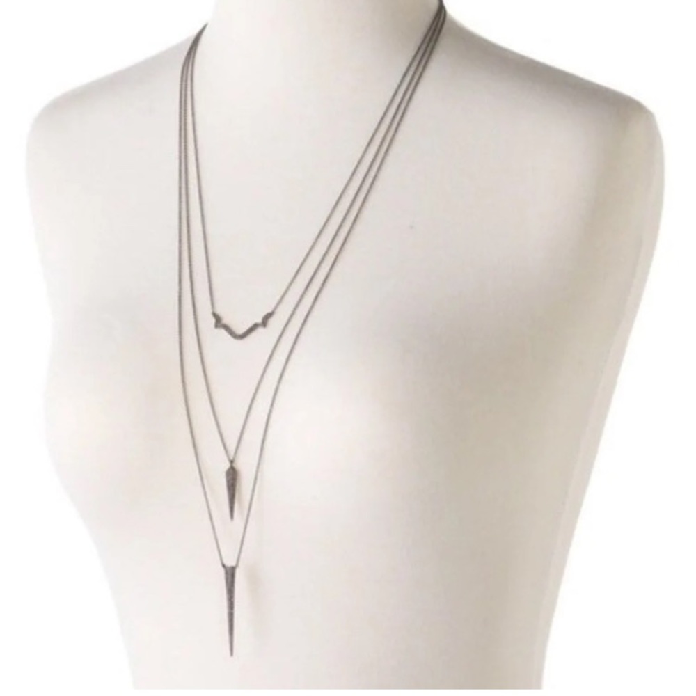 Stella & Dot | Gunmetal Hematite Black Pavé Versatile 3-in-1 Necklace Re… - Picture 3 of 13